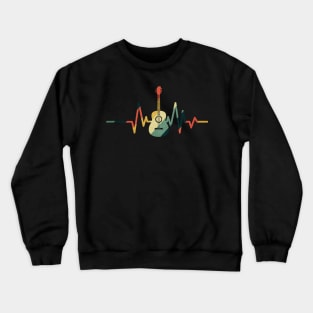 Vintage Guitar Heartbeat Crewneck Sweatshirt